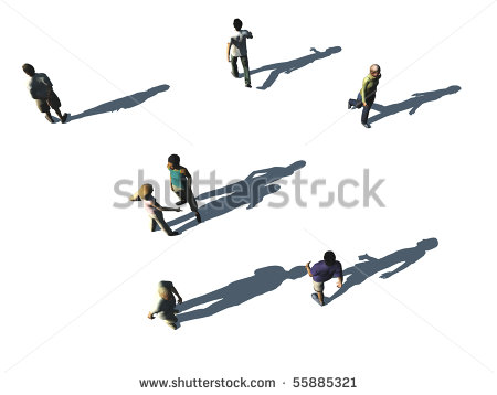 People Walking Top View