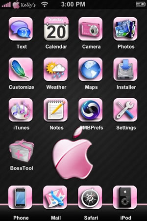 Pink and Black Icon for iPhone