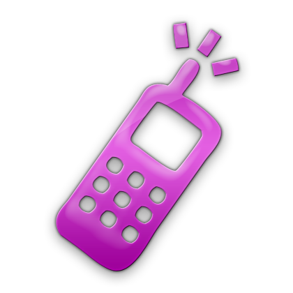 Pink Cell Phone Cartoon