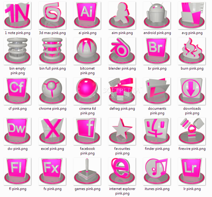 Pink Icon Set