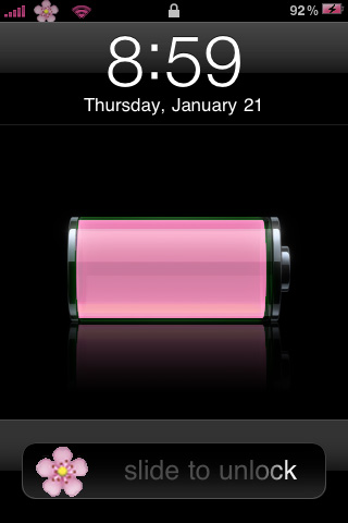 Pink iPhone Battery Icon