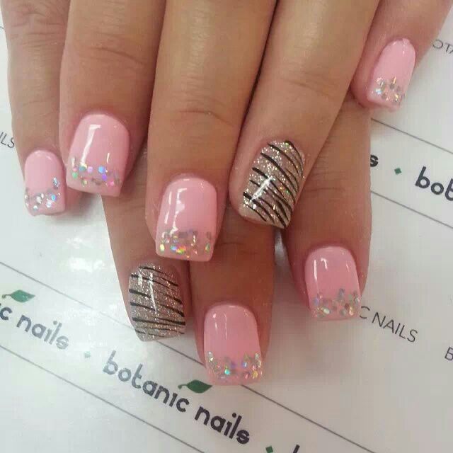 Pink Zig Zag Nail Design