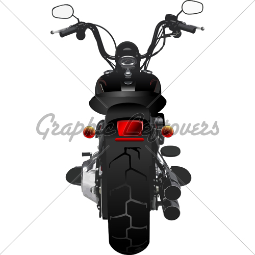 Rear View Motorcycle Vector Rear View Motorcycle Vector