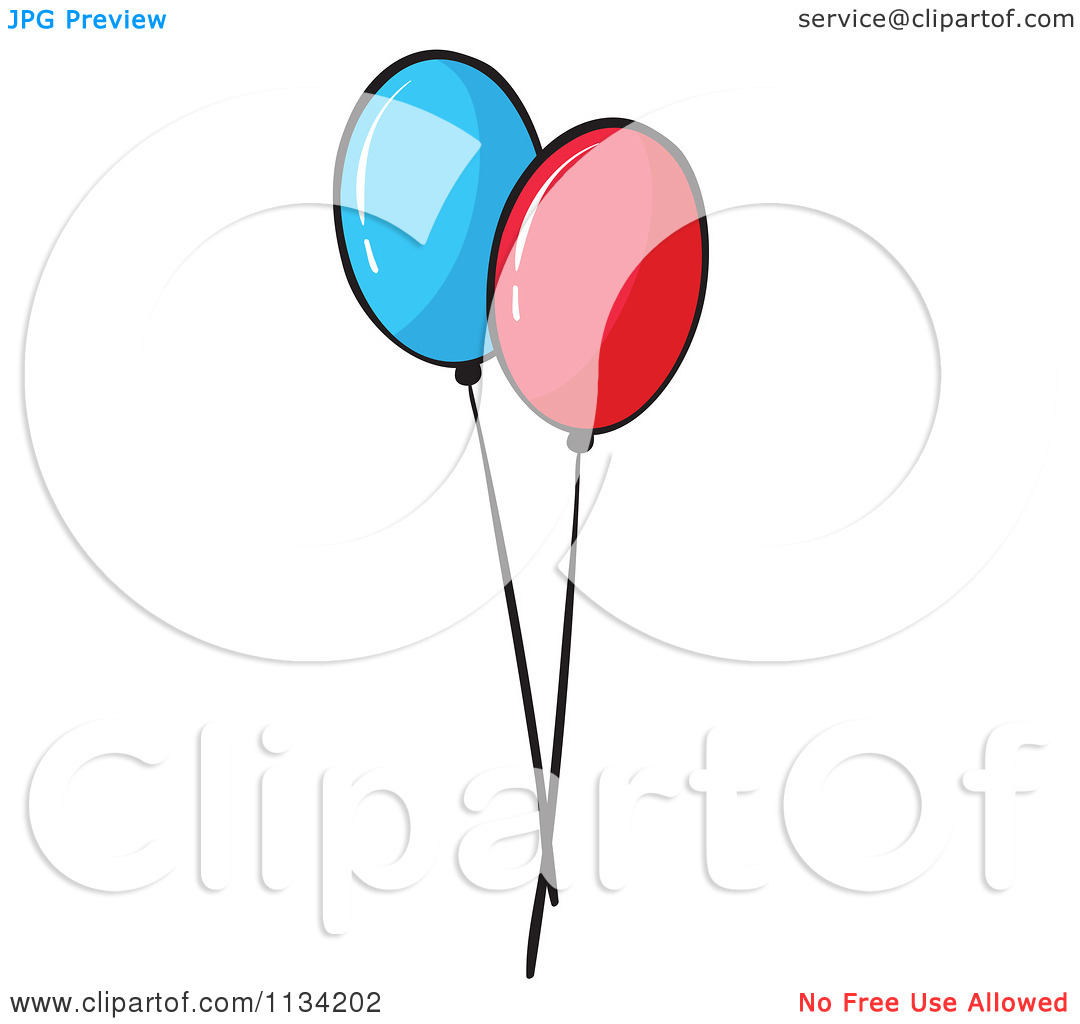 Red and Blue Cartoon Balloons