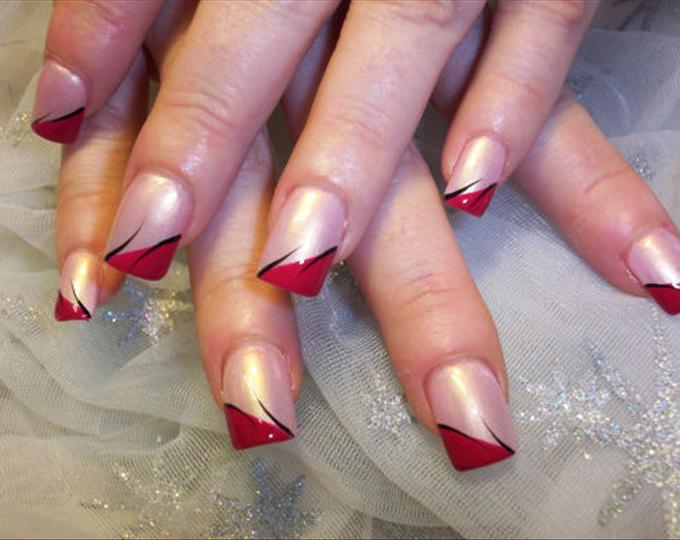 Red Tip Nail Art Designs