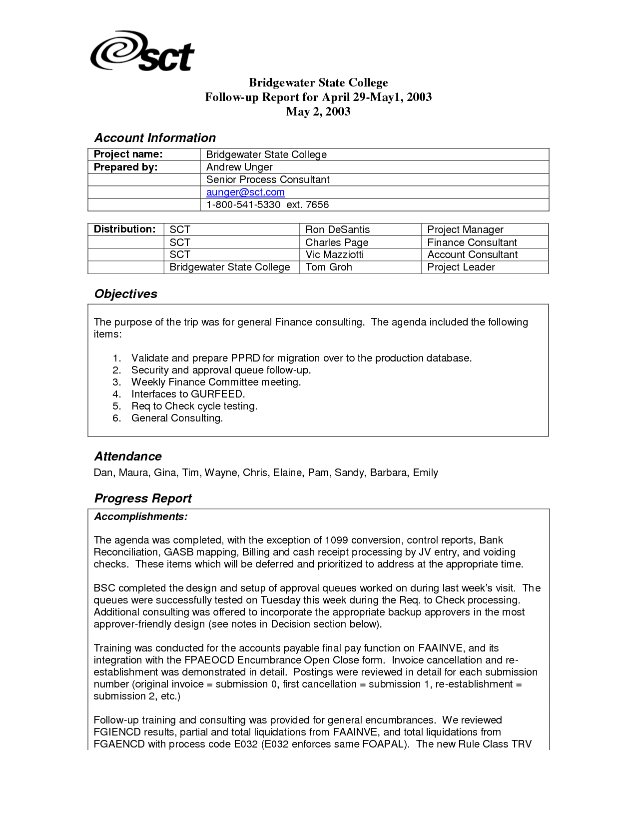 Sample Trip Report Template