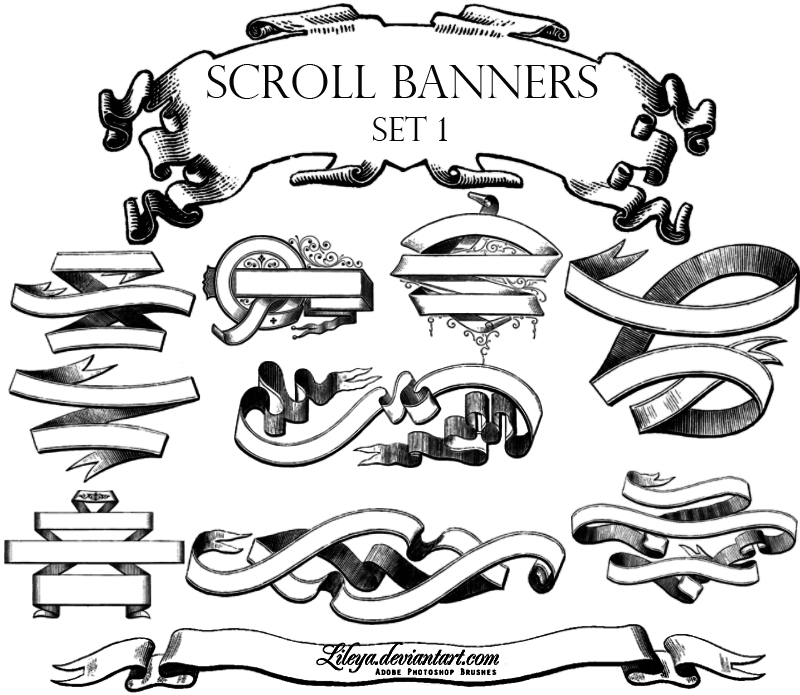 Scroll Banners Photoshop Brush