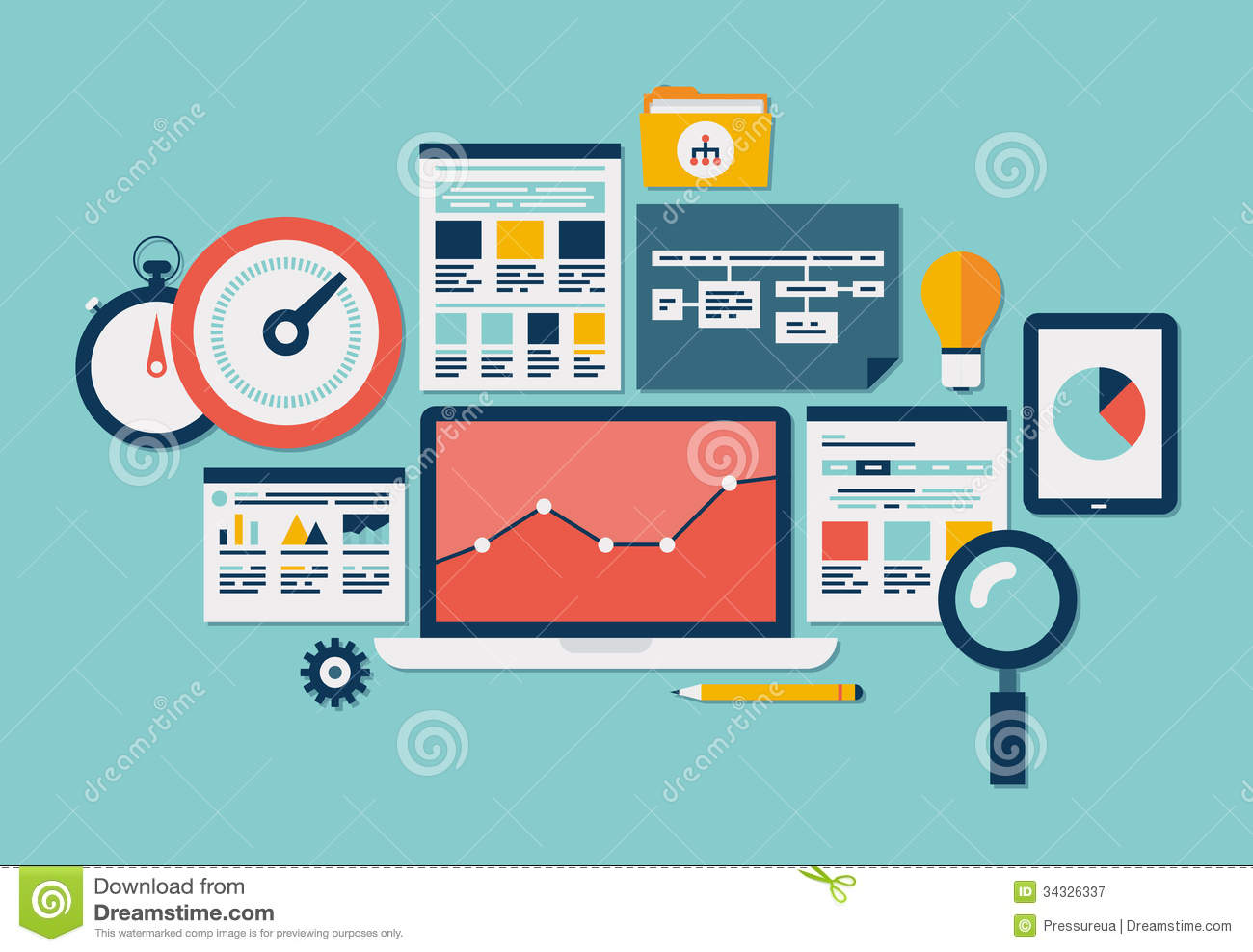 SEO Icons Vector Flat