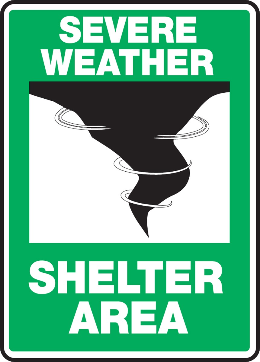 Severe Weather Shelter Signs