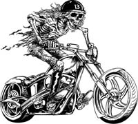 Skeleton Motorcycle Rider Clip Art