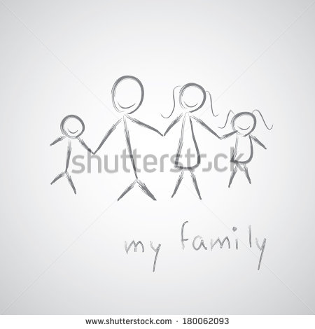 Sketch Stick Figure Family