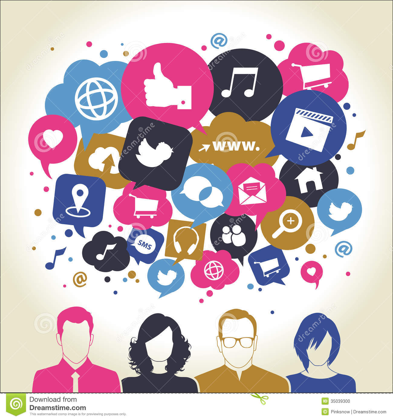 Social Media Icon Group of People