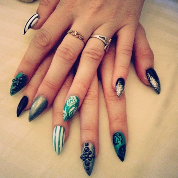 Stiletto Acrylic Nail Designs 2015