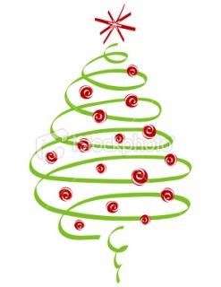 Swirl Christmas Tree Clip Art Free