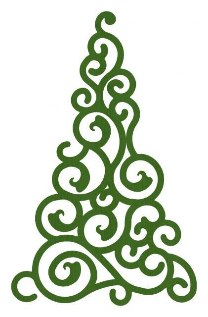 Swirl Christmas Tree Clip Art