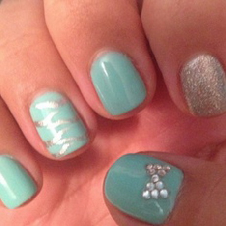 Teal and Silver Nail Designs