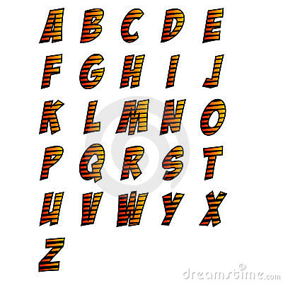 Tiger Stripe Font Letters