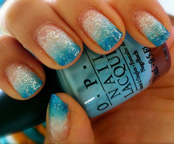 Turquoise Nails with Designs