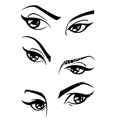 Vector Cartoon Eyes Female