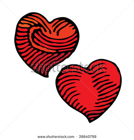 Vector Heart Clip Art Woodcut