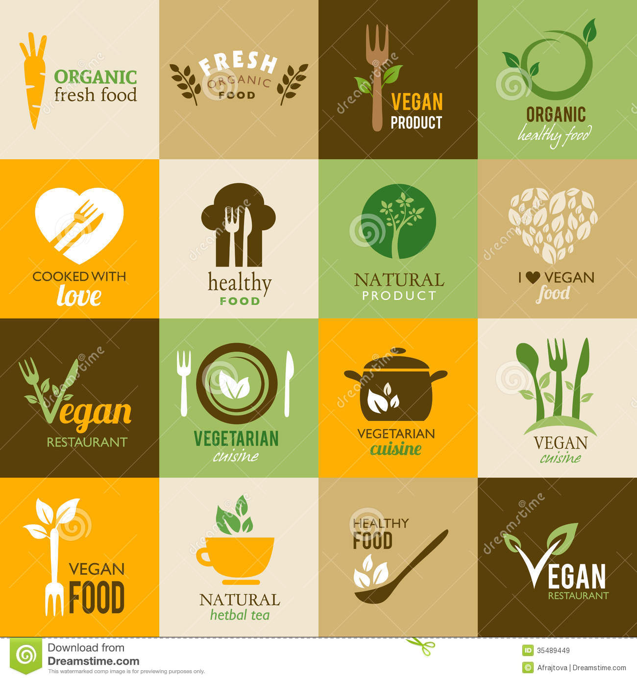 Vegetarian Healthy Food Icons