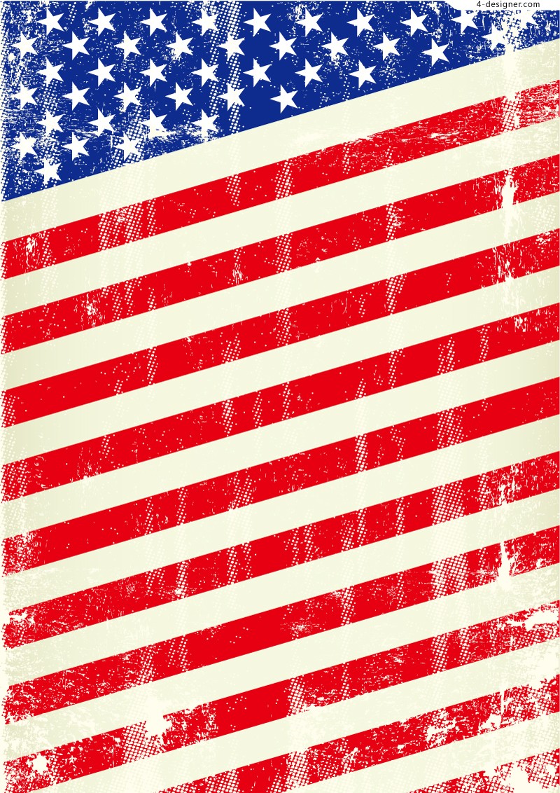 Vintage American Flag Vector