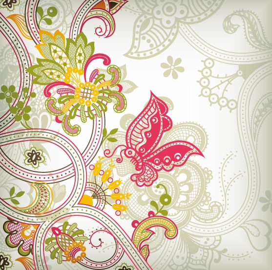 Vintage Flower Vector Pattern