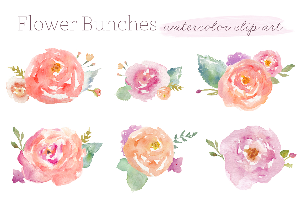 12 Graphic Watercolor Floral Images