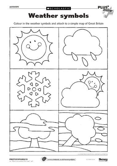 Weather Symbols for Kids Printables