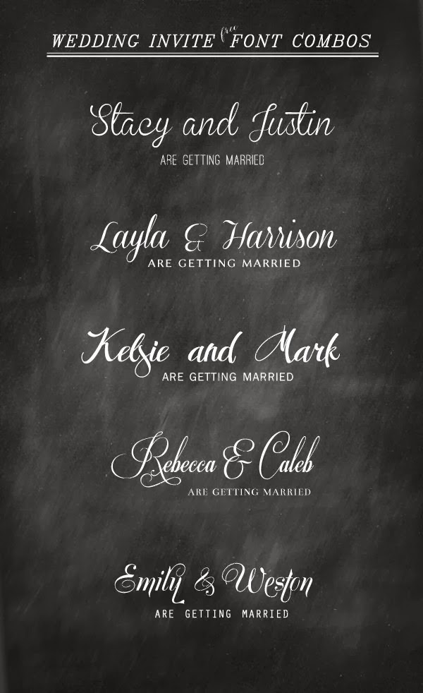 Wedding Invitation Font Combinations