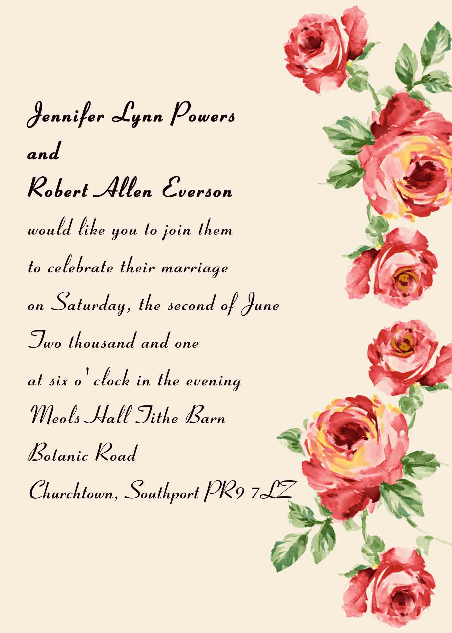 Wedding Invitation Wording Templates