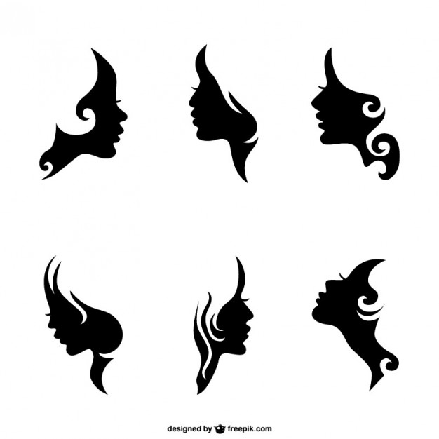 13 Girl Face Silhouette Vector Images