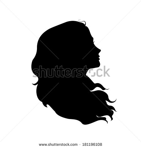 Women Head Silhouettes with Hair Women Head Silhouettes with Hair