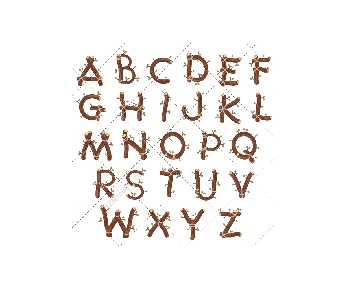 Wood Alphabet Letters Fonts