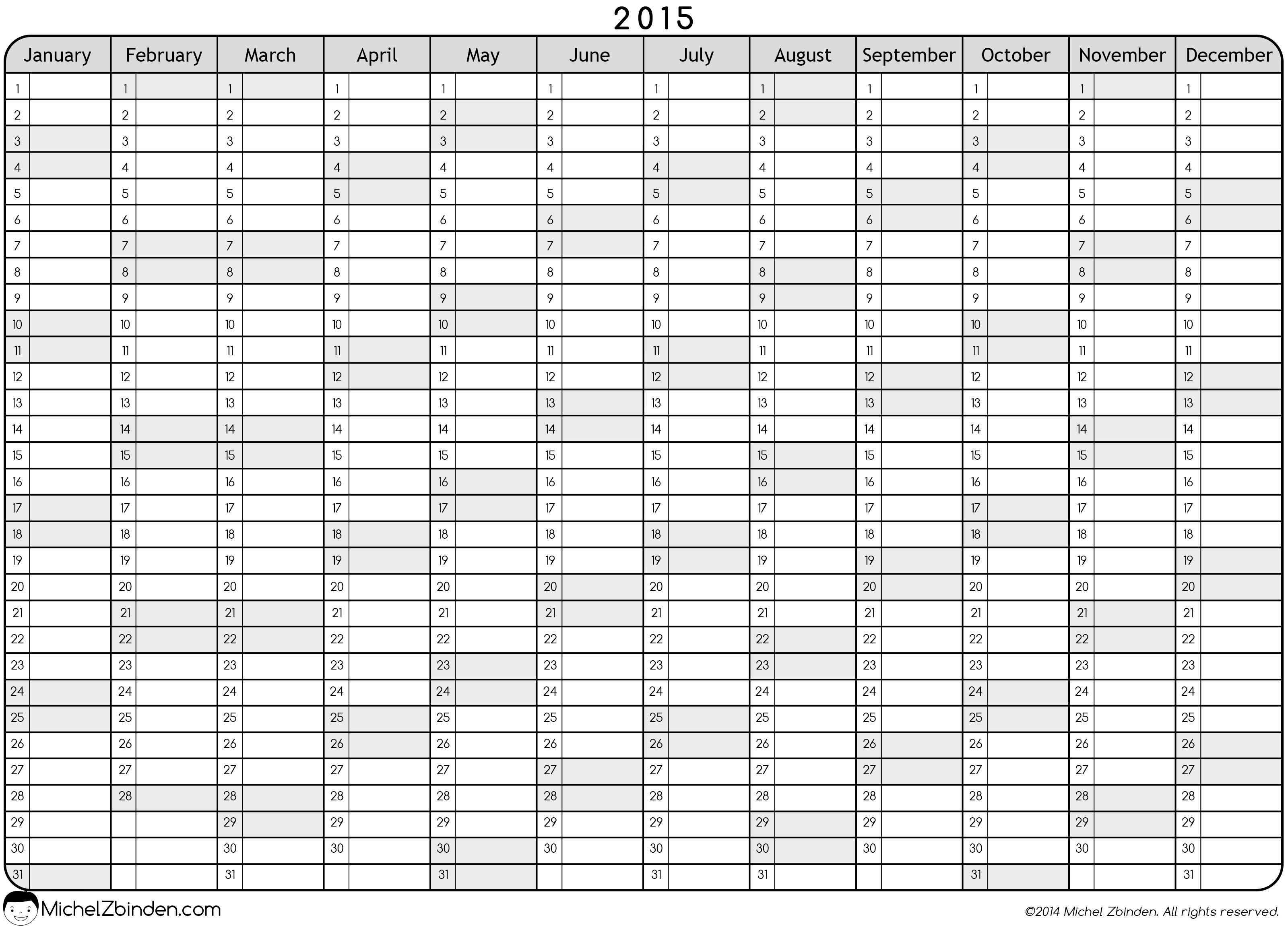 2015 2016 Annual Calendar