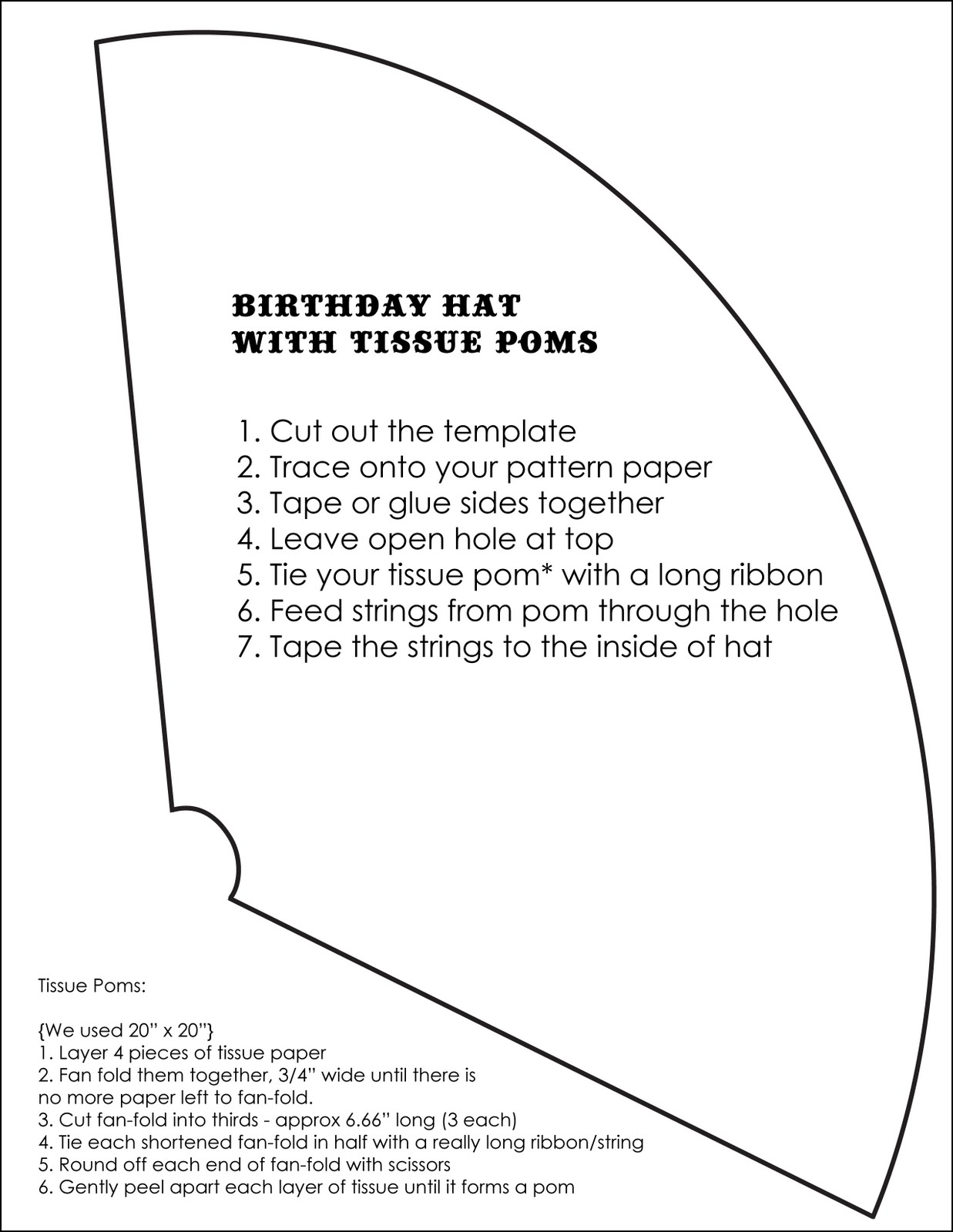 Template For Birthday Hat