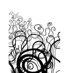 Black and White Abstract Swirls Vector