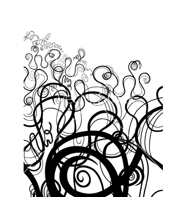 Black and White Abstract Swirls Vector