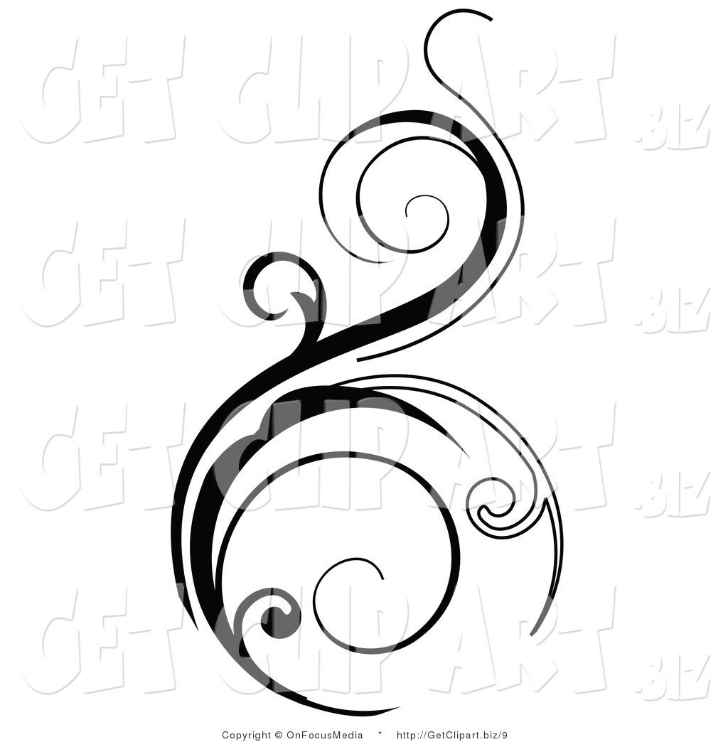 Black and White Scroll Clip Art