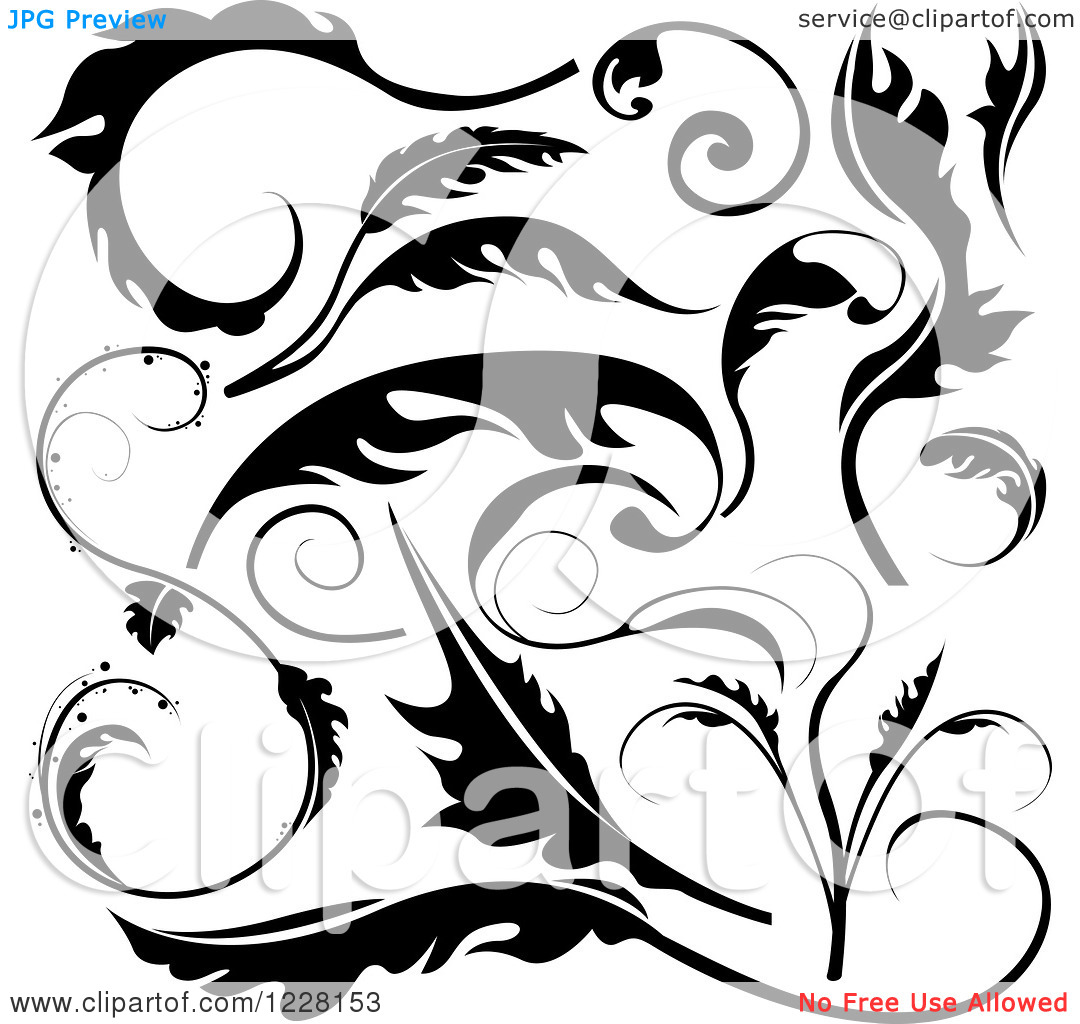 Black and White Scroll Designs Free