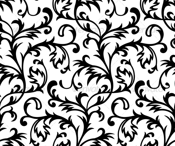 Black and White Scroll Pattern