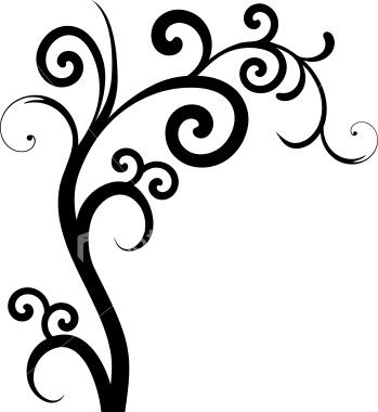 Black and White Scroll Vine