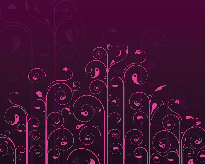 Black Flower Swirls Vector