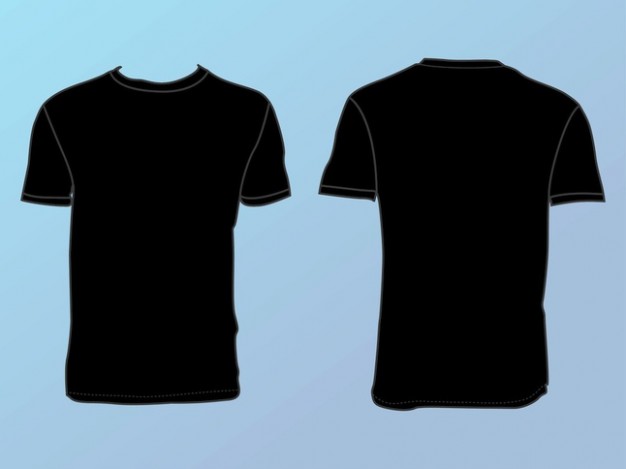 Black T-Shirt Front and Back