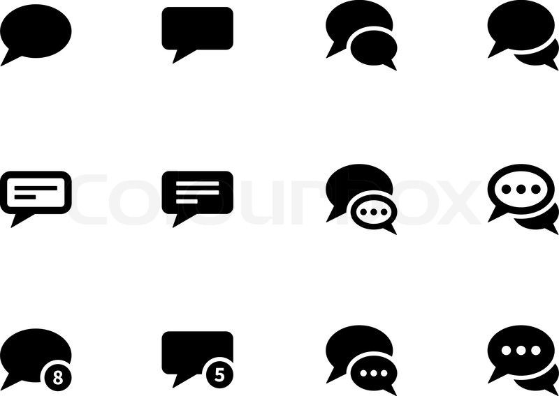 Black White Message Bubble Icon