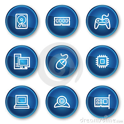 Blue Circle Button Icon