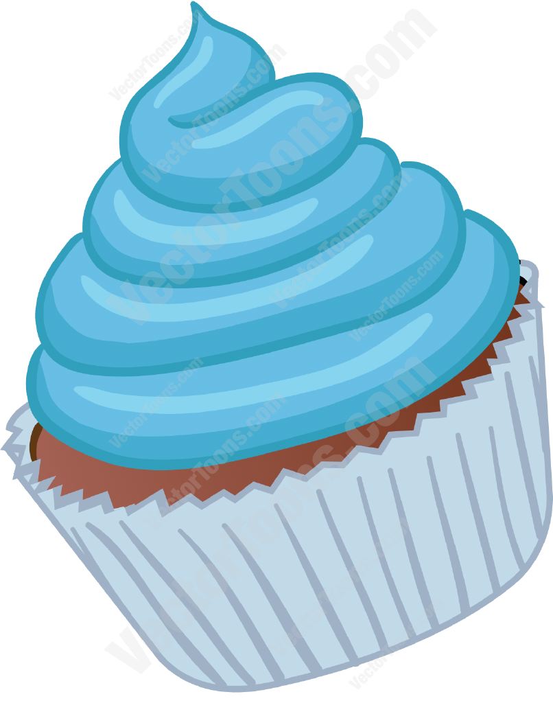 Blue Cupcakes with Frosting