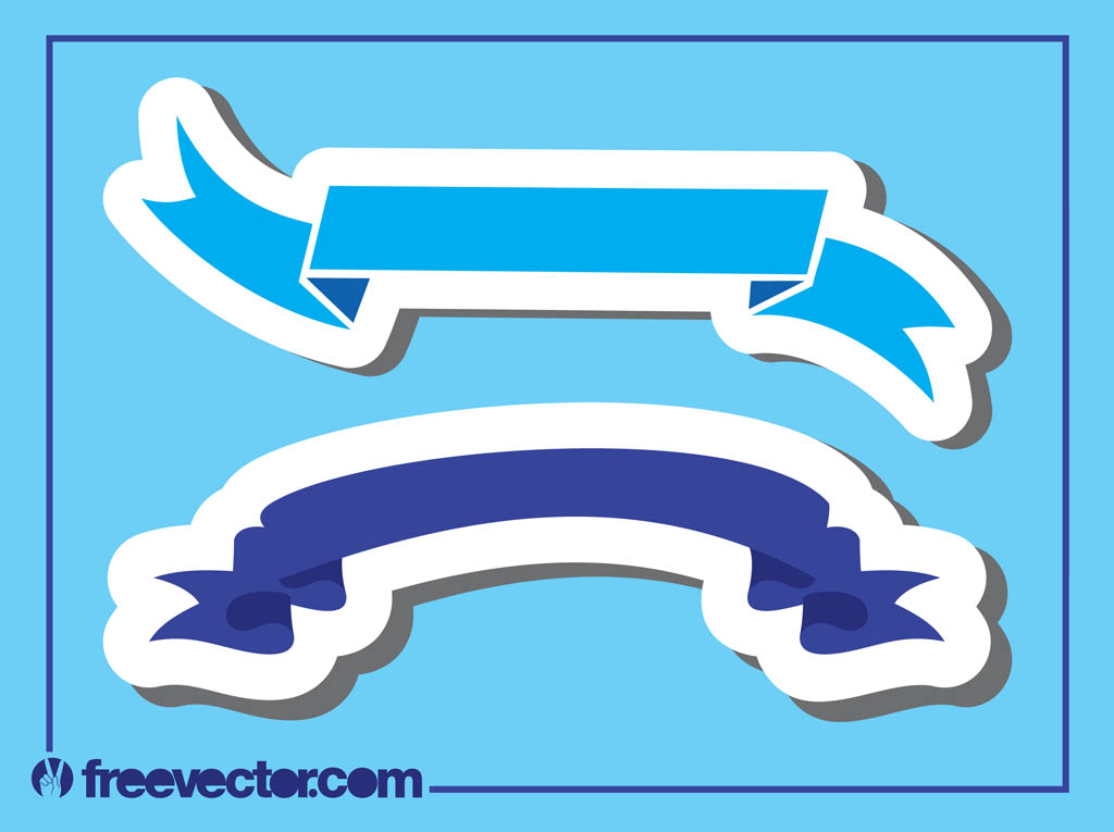 Blue Ribbon Banner Vector Free