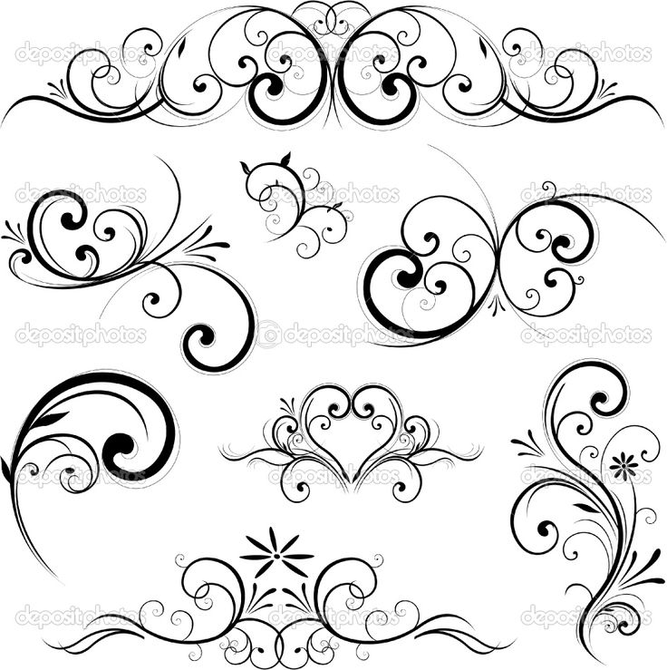 Blue Scroll Design Clip Art