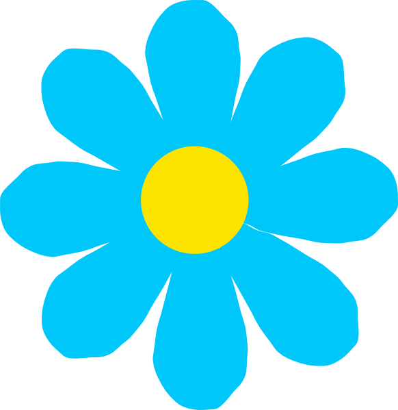 Bright Blue Flower Clip Art